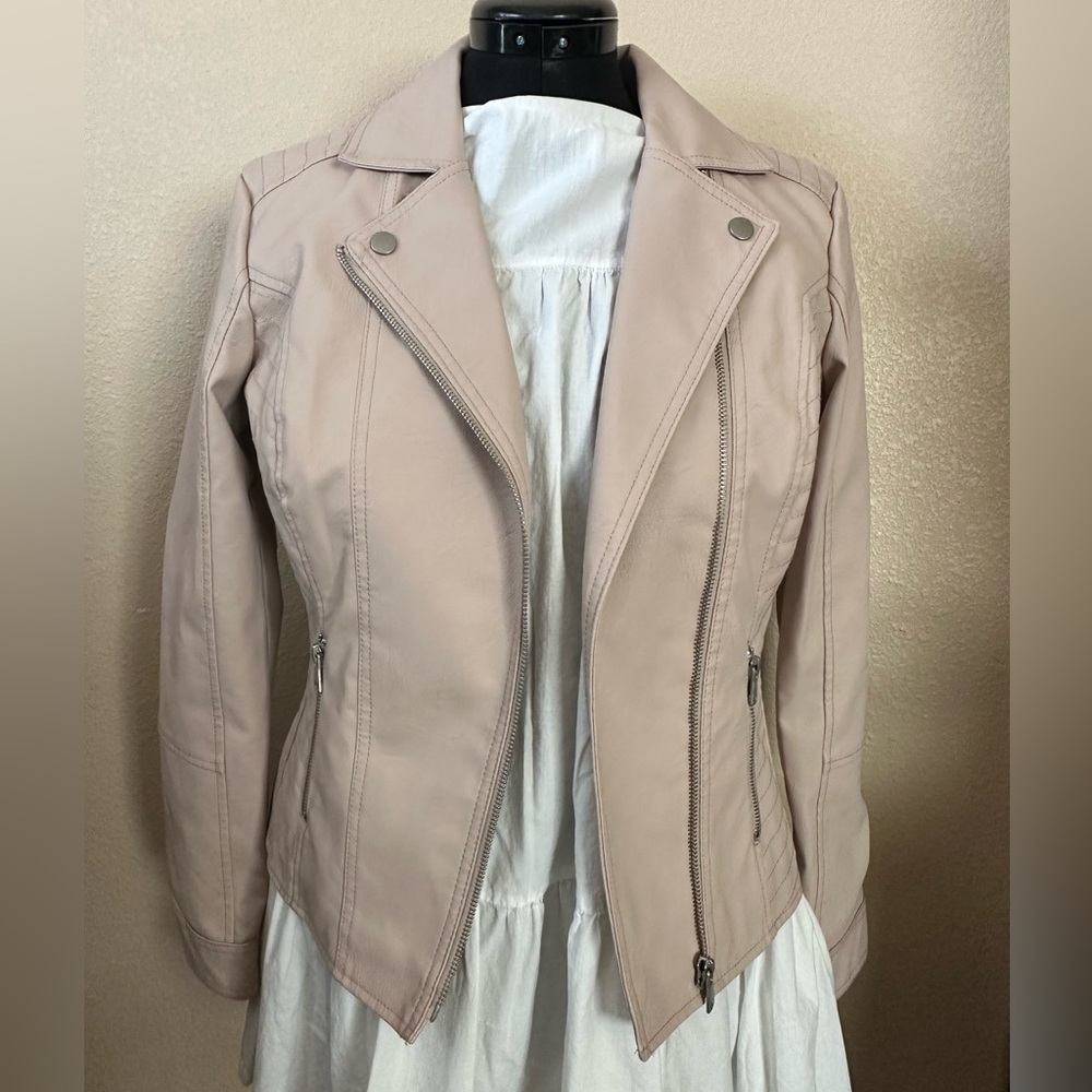 Baccini faux, leather Moto jacket